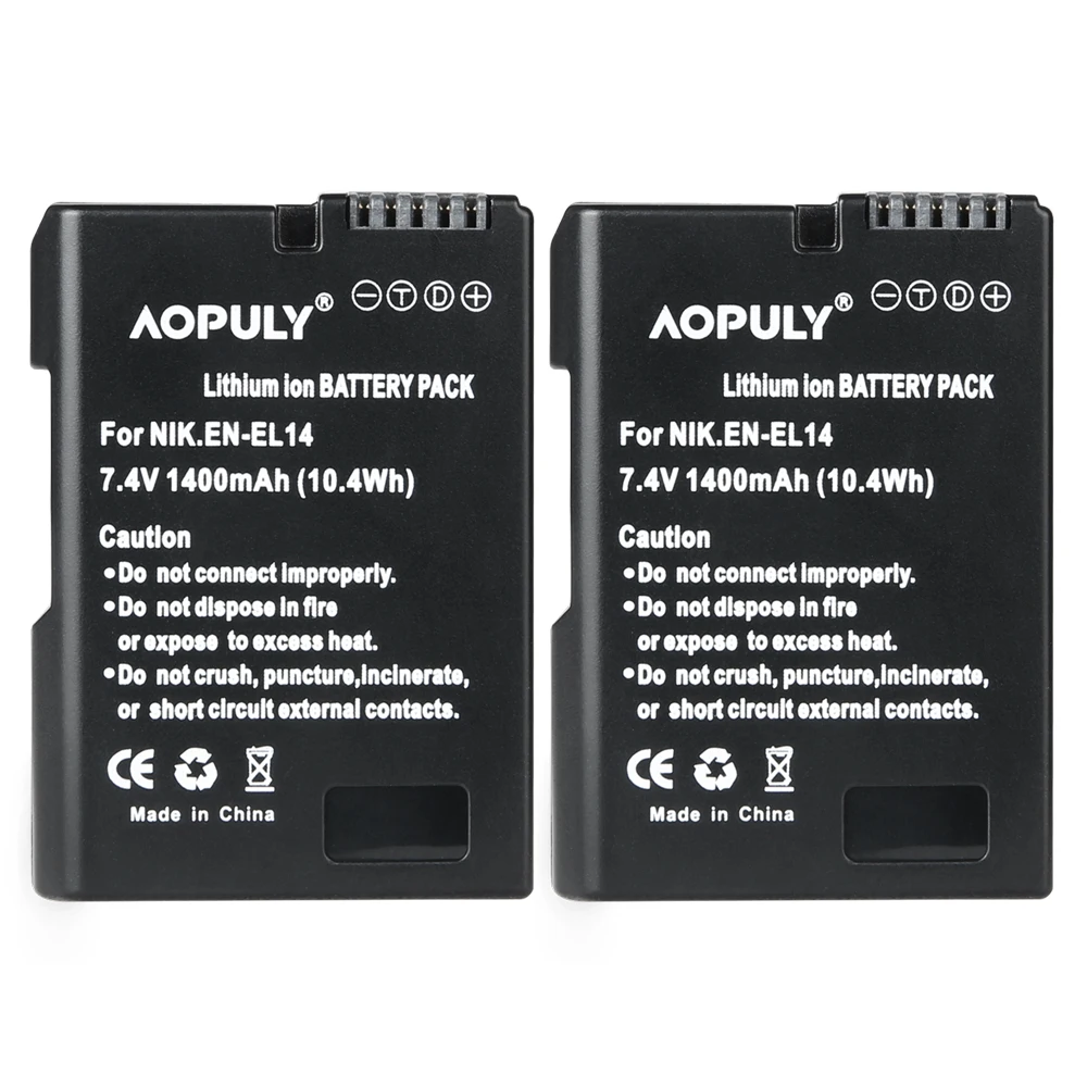 Зарядное устройство AOPULY USB для камеры Nikon D5200 D3100 D3200 D5100 P7000 P7100 P7800 2 шт. | Электроника