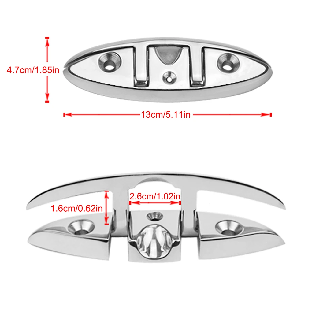 

Foldable Cleat Mirror Polished Heavy Duty Anti-slip Boat Flip-up Cleats Sea Boats Line Mooring Hardware Supplies