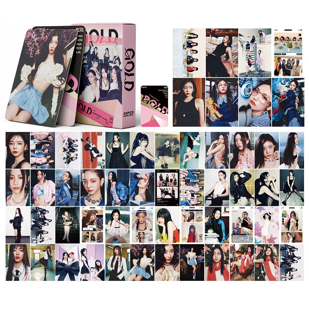 55 шт./компл. Kpop ITZY Lomo карты Золотой фотоальбом Lia Высококачественные фотокарточки