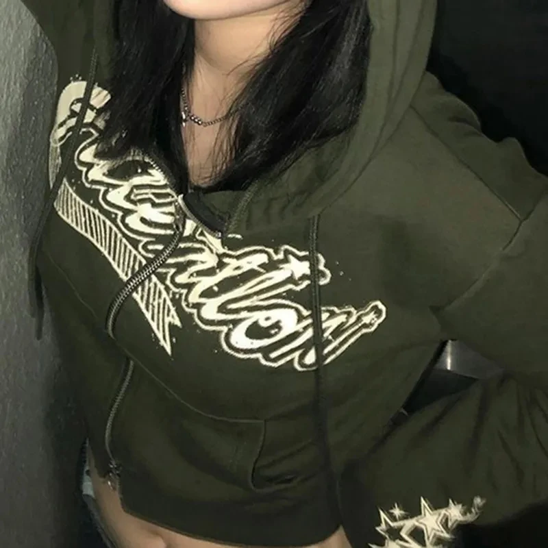 2024 модная брендовая военная зеленая куртка с капюшоном и длинными рукавами