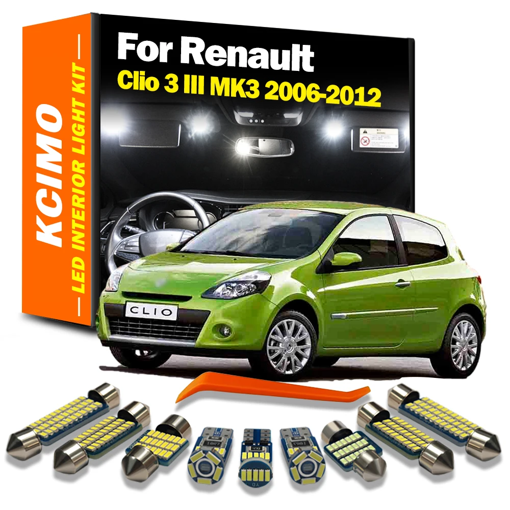 Kcimo 13 шт. для Renault Clio 3 III MK3 2006 2007 2008 2009 2010 2011 2012 автомобильные лампы светодиодные