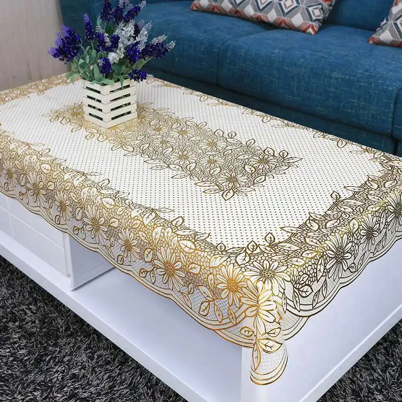 

Lace washable coffee table tablecloth tablecloth fabric art PVC anti scald, anti oil, waterproof tablecloth