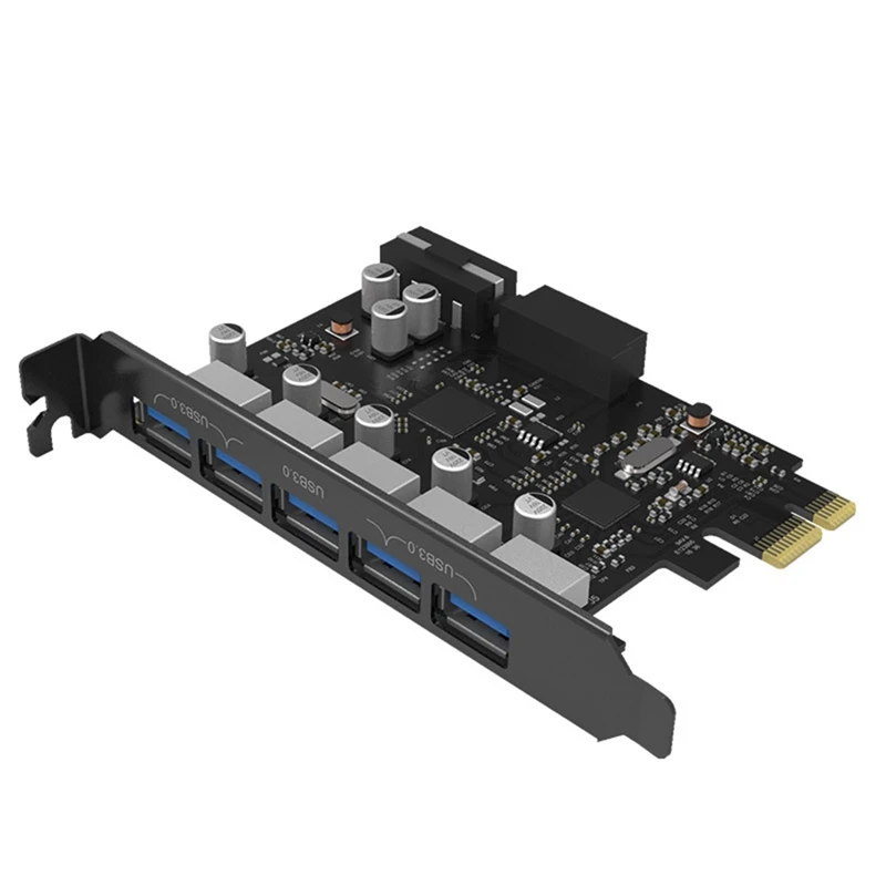 

Плата расширения ORICO USB3.0 PCI Express с 5 портами, высокоскоростная Плата расширения для настольного ПК, PCI-E