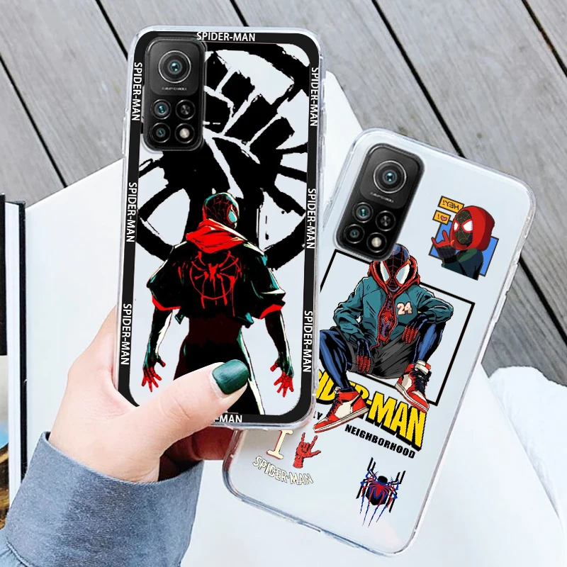 

Marvel Spiderman Avengers Art For Xiaomi Redmi Note 12 11E 11S 11 11T 10 10S 9 9T 9S 8 8T Pro Plus 5G 7 Transparent Phone Case