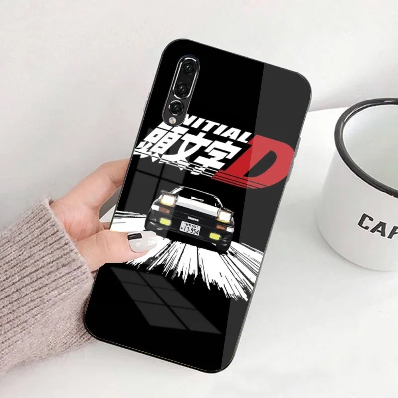 Initial D AE 86 GTR Phone Case For Huawei P50 P40 P30 P20 Pro Mate 40 30 20 Pro Nova 9 8 7 PC Glass Phone Cover images - 6