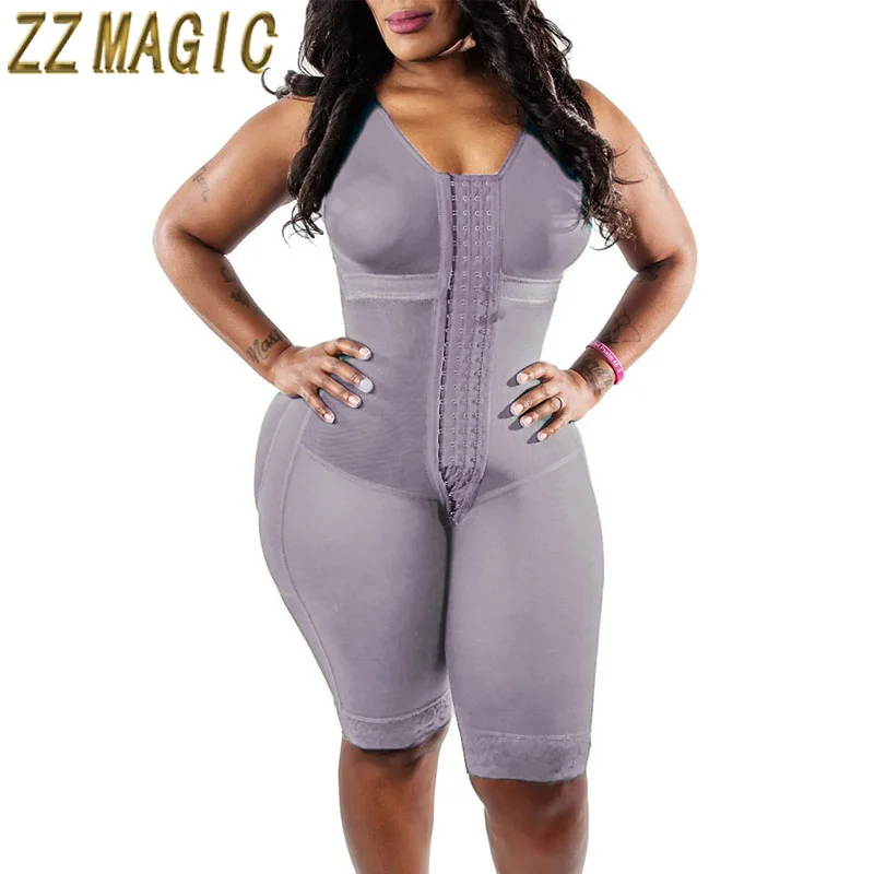 Thigh Trimmer Tummy Control Fajas Adjustable Hook And Eye Front Closure Shapewear Post Liposuction Women'S Corset