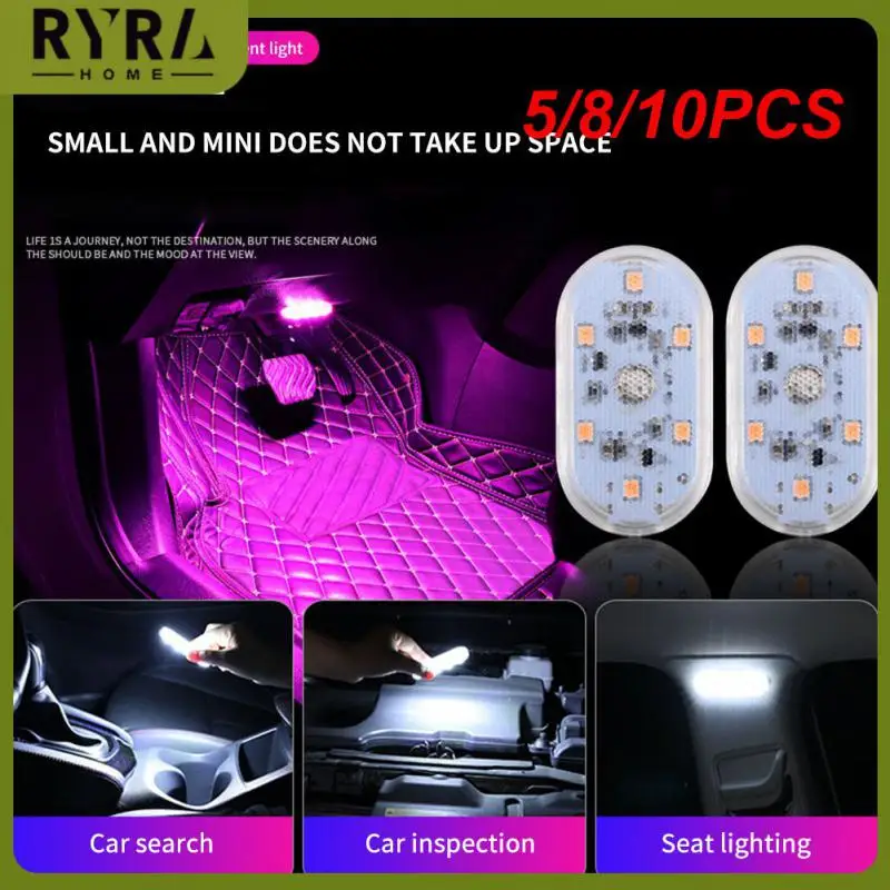 

5/8/10PCS Touch Light Universal 5v Car Door Roof Light Portable Mini Decorative Lamp Car Accessories Car Light