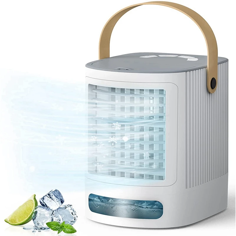 

Portable Air Cooler, USB Powered Desktop Cooling Fan, 3 Levels Spray Humidify & 3 Speeds Personal Air Conditioner Fan