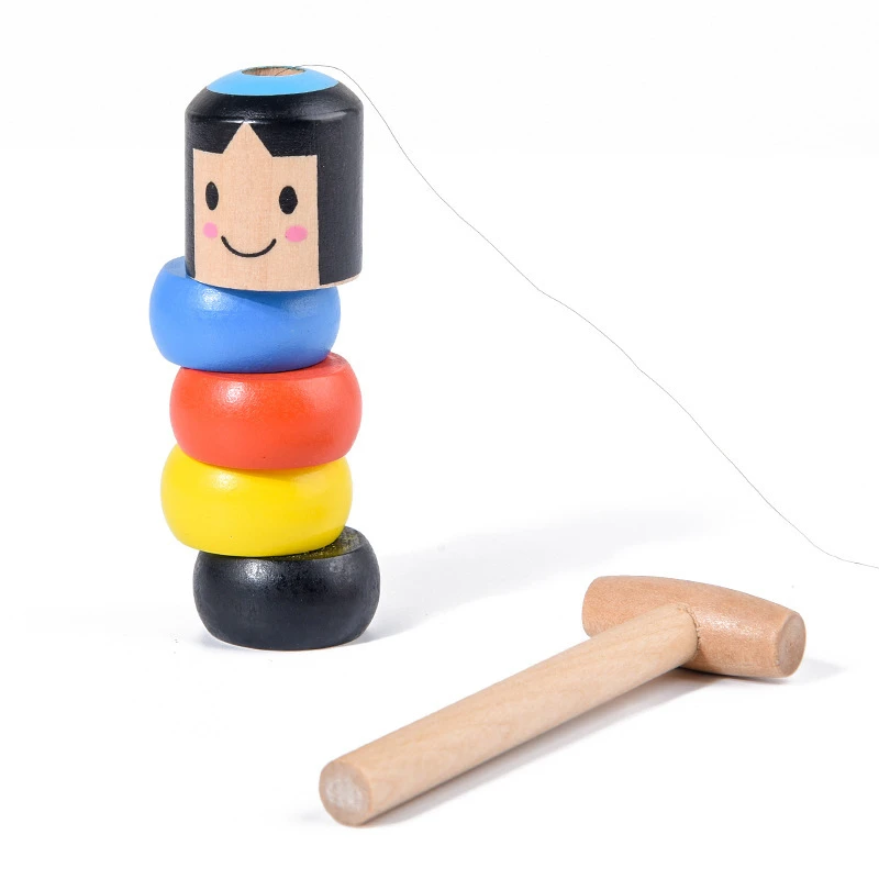 1 Pc Funny Immortal Daruma Unbreakable Wooden Man Magic Toy Magic Tricks Close Up Street Stage Magic Props Fun Toy Accessory