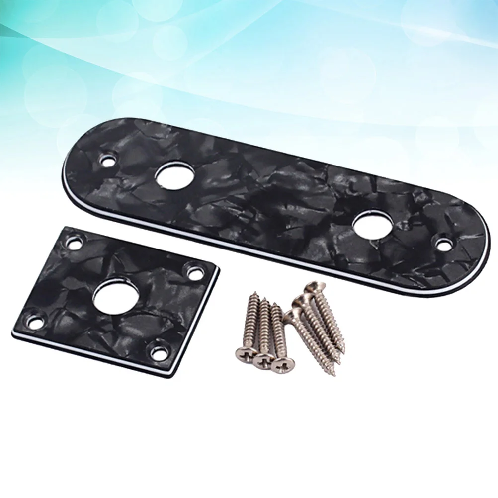 

Guitar Neck Plate Plates Control Electric Set Celluloid Bass Black A Replacement Accessories Screws Parts Knob Pick Guards