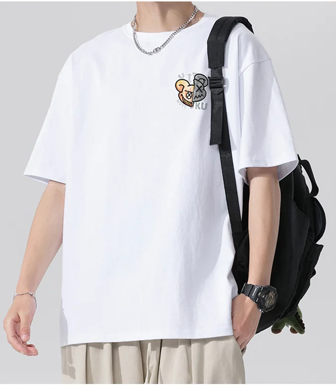

M2387 Short-sleeved t-shirt men's summer new loose top clothes half-sleeved couples t-shirt