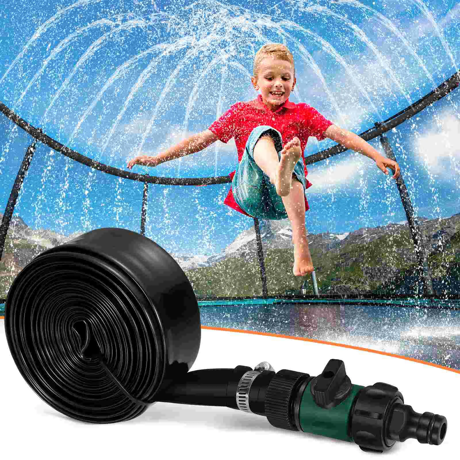 

Blush Water Play Sprinkler Kids Trampoline Accessory 393ft Long Toy Child Outdoor Toys