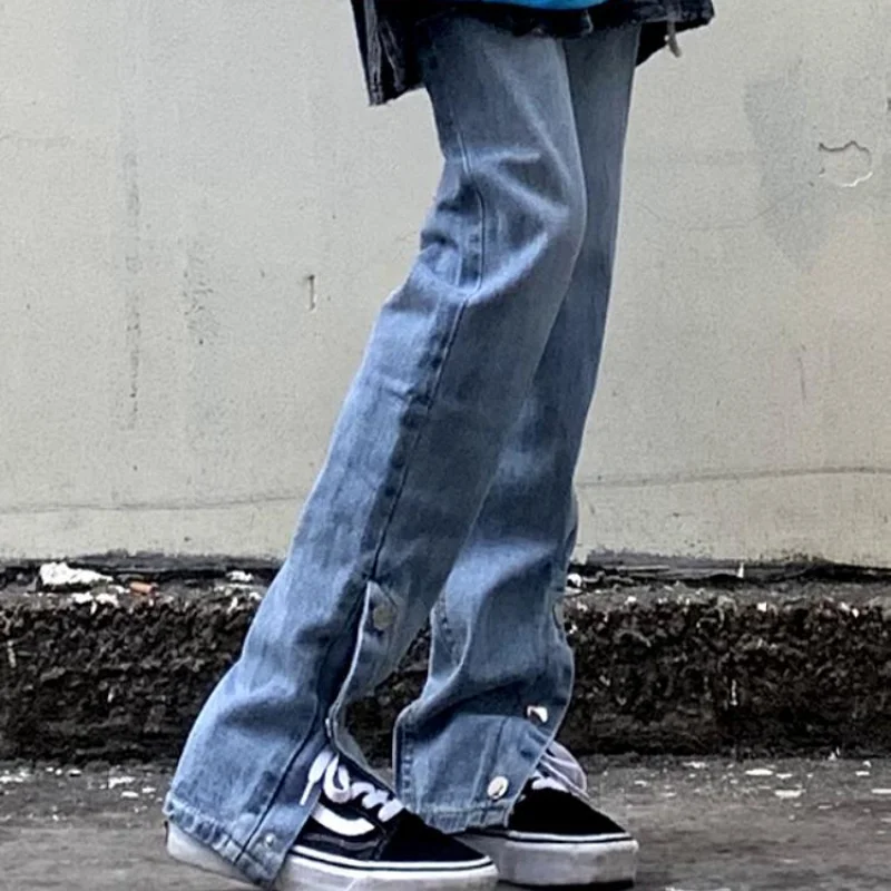 

Женские винтажные джинсы в стиле Хай-стрит, голубые рваные джинсы в стиле хип-хоп с разрезом и драпировкой, модель y2k, 2022