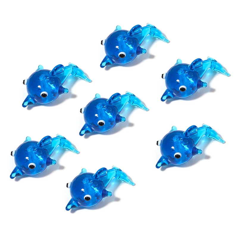 

5 pcs/lot Swordfish Lampwork Beads Blue Loose Beads Spacer Beads For Jewelry Making DIY Necklace Bracelet Accessories