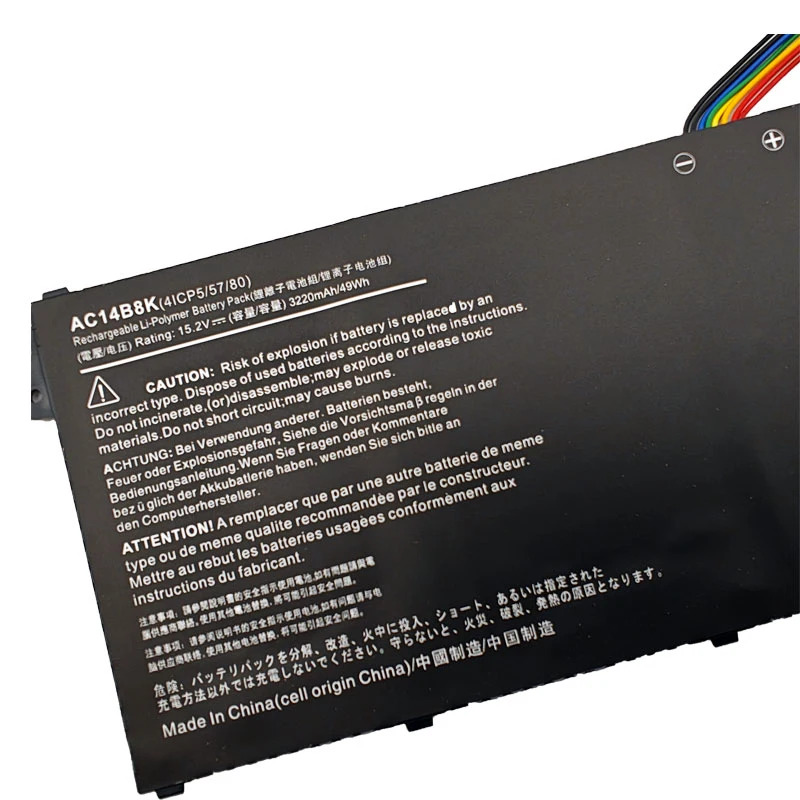 Фото AC14B8K Совершенно новый высококачественный аккумулятор для ноутбука Acer V3 V3-111 V3-111P V3-331 V3-371 V11 V13 TravelMate X359 X349 B115-M №3