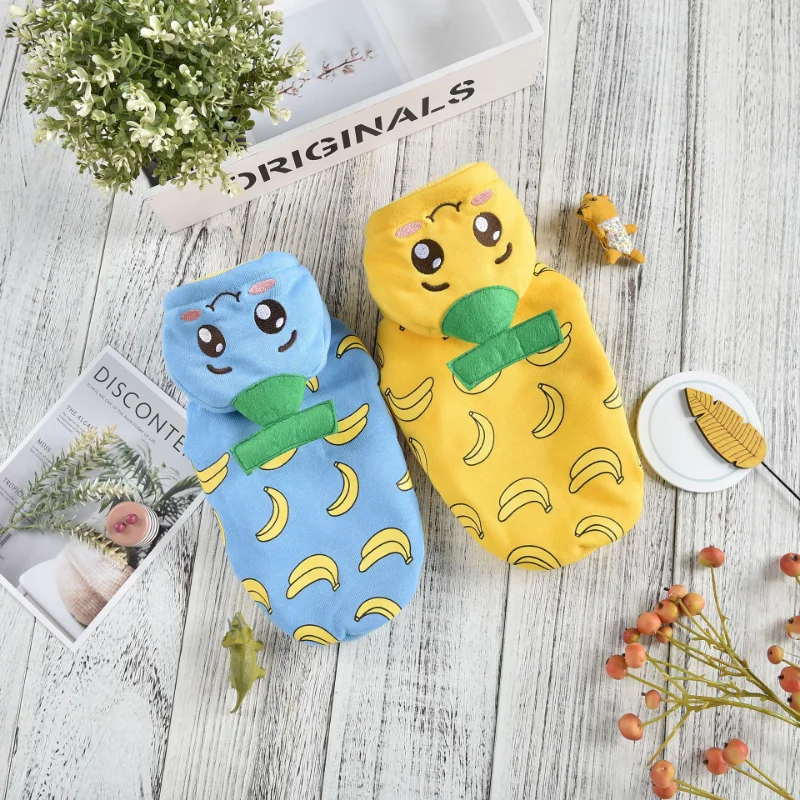 

Толстовка с капюшоном для собак, модная мультяшная одежда для домашних животных, повседневный толстый костюм для милой собаки, голубой ошей...