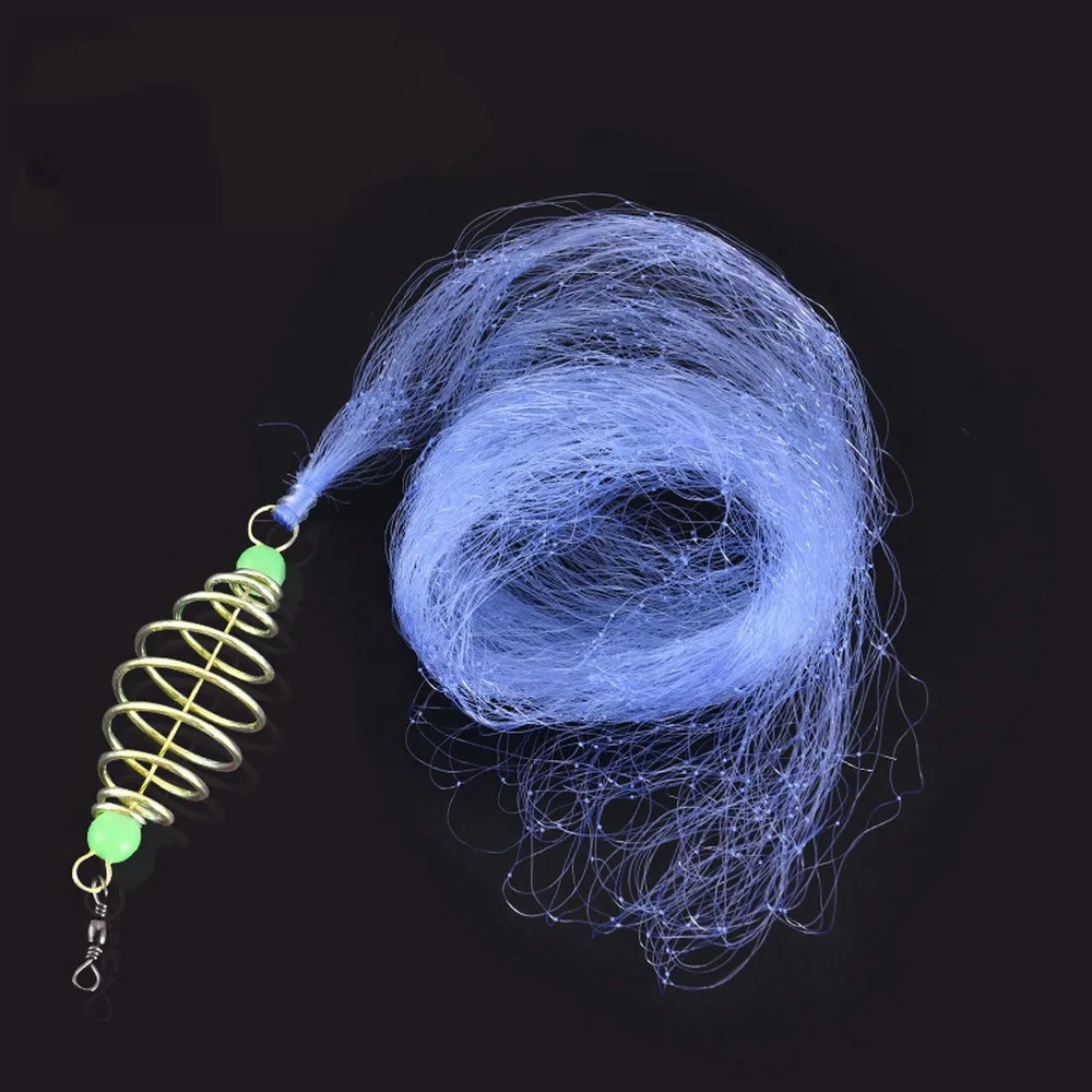 1PC Spring Shoal Fishing Net with Night Luminous Bead Ball Solid Ring Fishing Connector For Freshwater Fishing Tackle Supplies