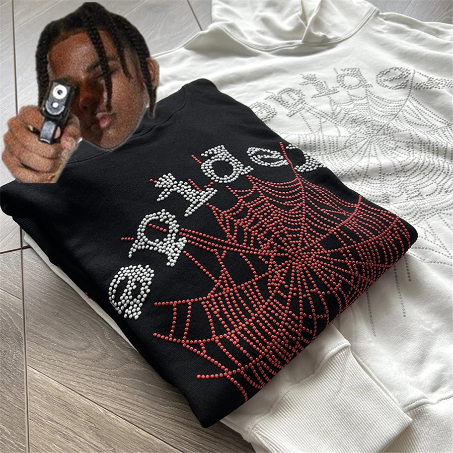 

2022FW Puff Print Sp5der Hoodie Men Women Young Thug Spider Hoodie Red Web Graphic Hooded 555555 Sweatshirts Album Pullovers