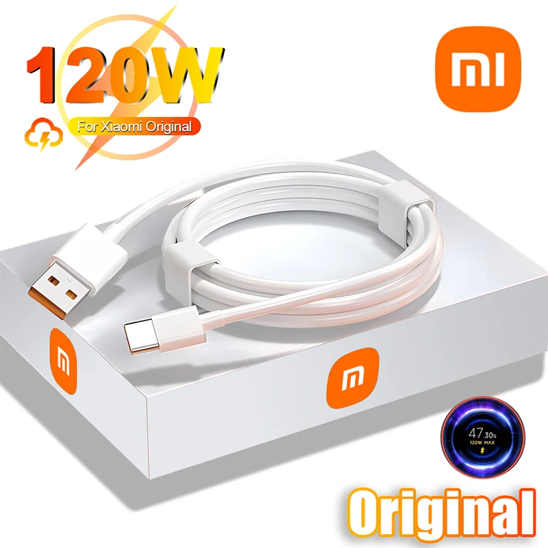 Оригинальный USB-кабель типа C Xiaomi 120 Вт 10 А суперлиния зарядки для Samsung Huawei Honor