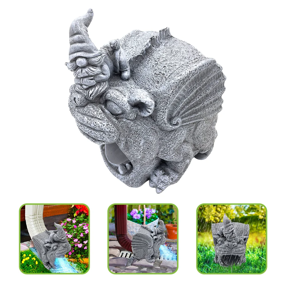 

Downspout Gutter Extension Statue Garden Cover Extender Gnome Decor Sculpture Drain Rain Pipe Outdoor Block Guardian Spout