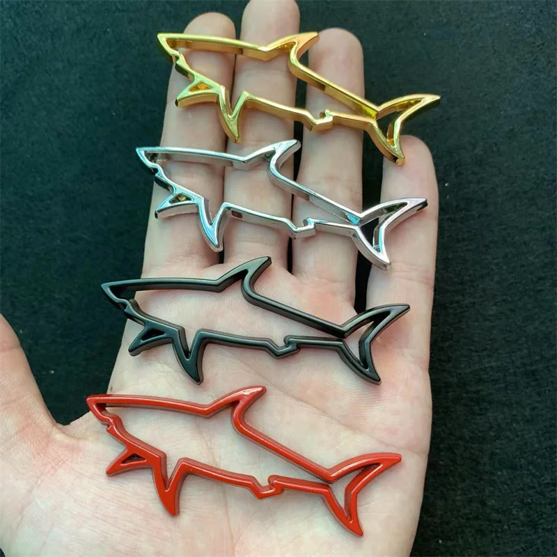 

3D металлическая наклейка на бампер Акула, индивидуальная творческая наклейка на бампер, Модифицированная металлическая наклейка на боковой двери бампера