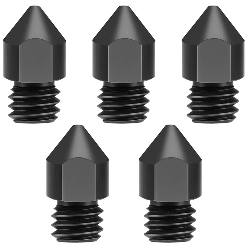 

5Pcs/Lot 3D Printer Parts MK8 Hardened Steel Nozzle 1.75Mm 0.4Mm For MK8 Ender 3 CR10 CR10S Hotend Kit