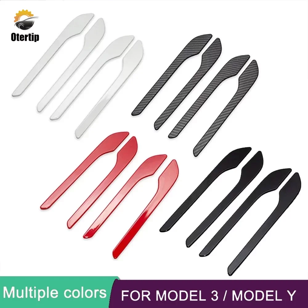 

Otertip For Tesla Model 3 Model Y Car Door Handle Wrap Stickers 4 Pieces Set ABS Plastic Modification Handle Cover Kit Protector