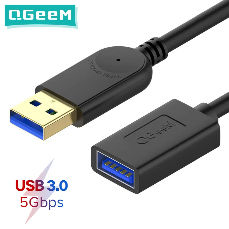 

QGeeM USB Extension Cable Cord Super Speed USB 3.0 Cable Male to Female 1m 2m 3m Data Sync USB 2.0 Extender Cord Extension USB