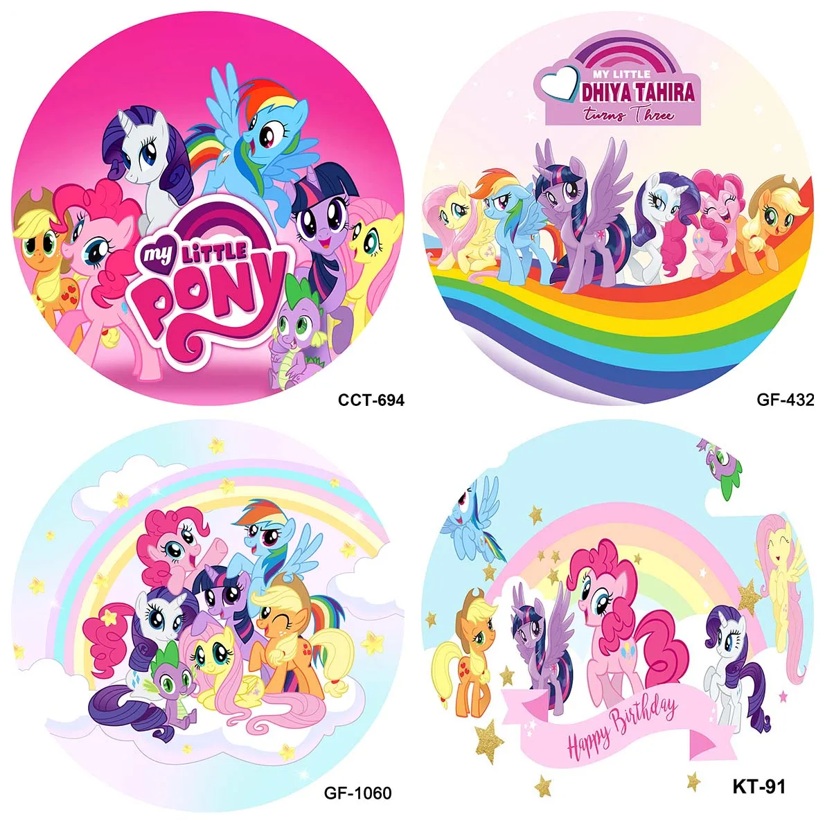 

My Little Pony Sky Rainbow Stars Photography Round Background Baby Shower Birthday Banner Photo Circle Backdrop Table Covers