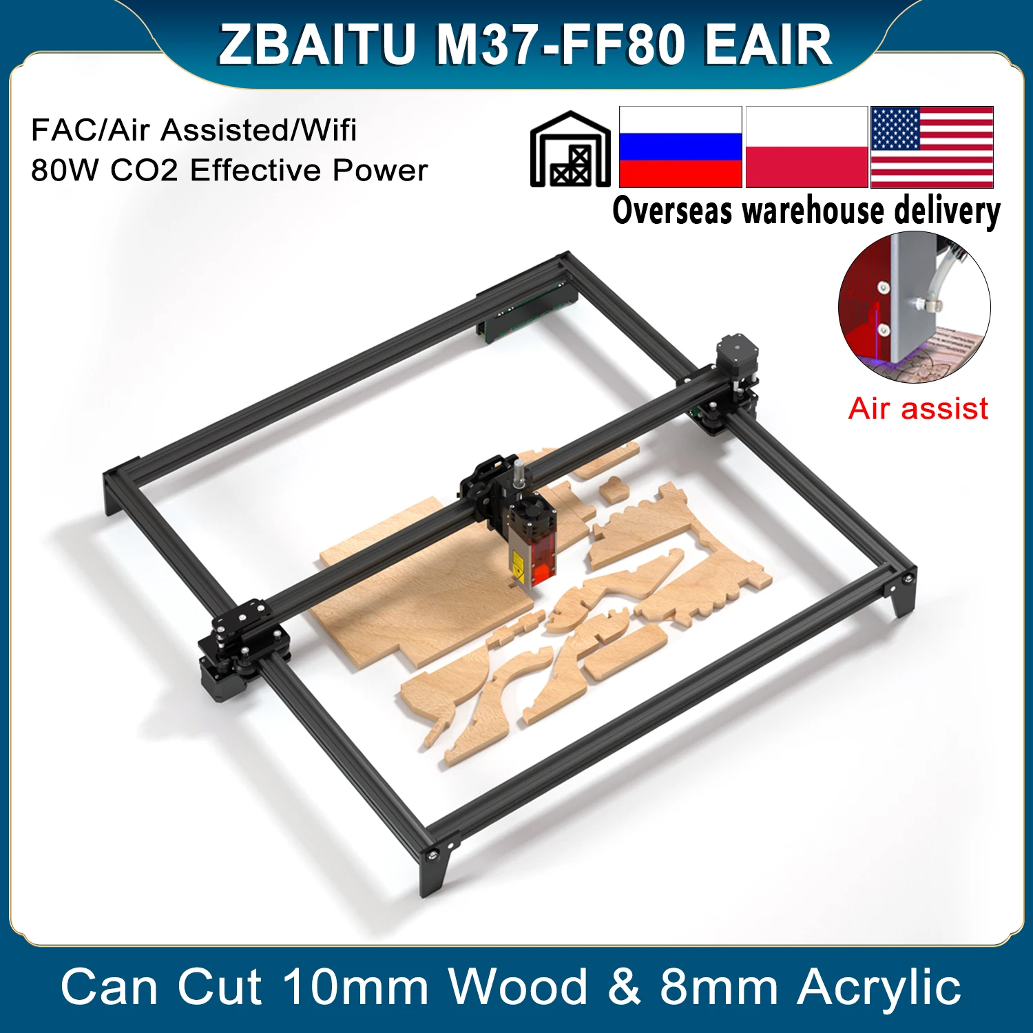 Лазерный режущий станок ZBAITU лазерный гравер с ЧПУ 3D принтер Гравировальный