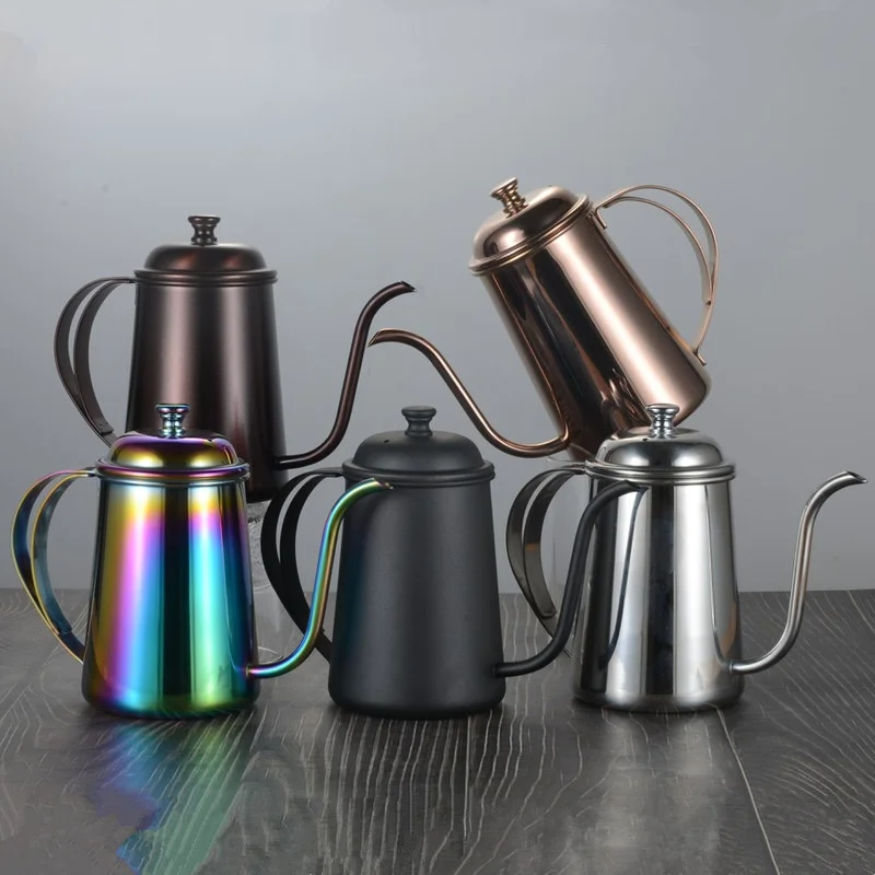 

650ml Drip Kettle Swan Long Neck Food Grade Stainless Steel Coffee Tea Pot Thin Mouth Drip Kettle Pour Over Coffee Kettle