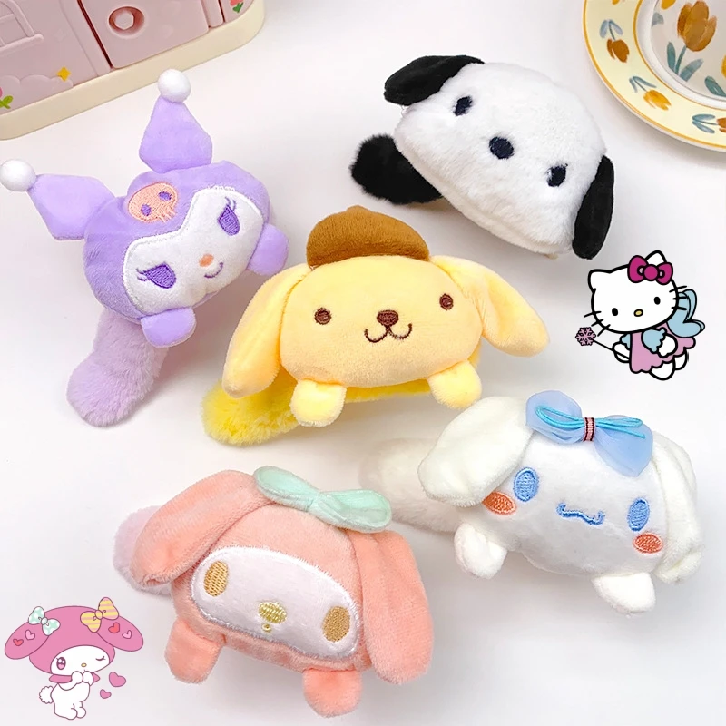 

Заколка для волос Kawaii 3D Hello Kitty милый Y2K женский мультяшный зажим для конского хвоста Kuromi Melody Cinnamoroll похвалка аниме украшение для волос подарок