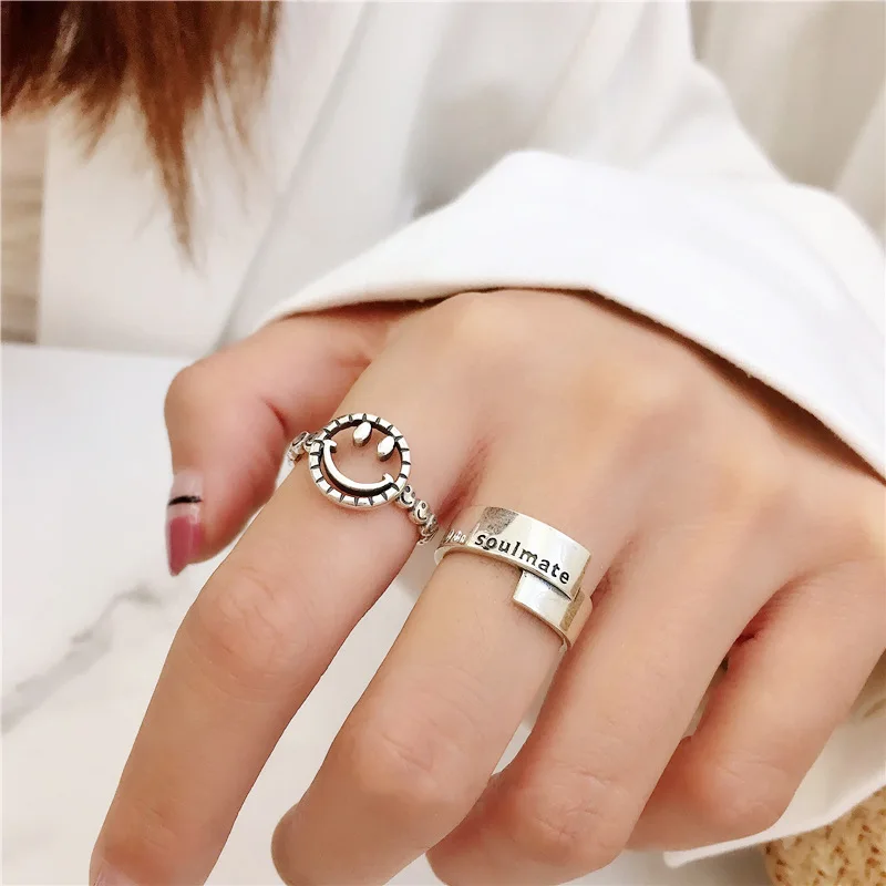 

WEIYUE Women's Ring Skeleton Smiley Korean Party Fashion Accessories Irregular Jewelry Wedding Valentine's Gift Free Shipping