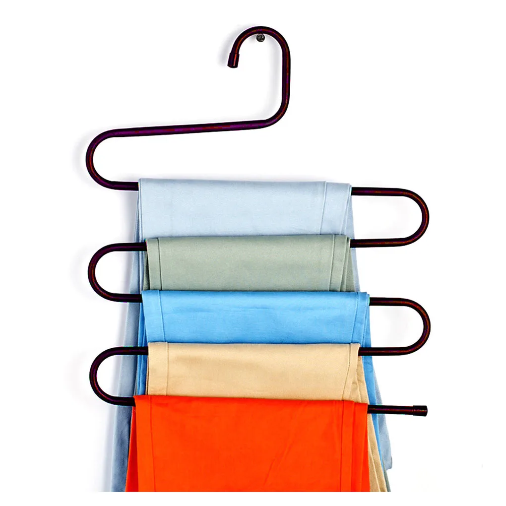 

5 layers S Shape MultiFunctional Clothes Hangers Pants Storage Hangers Cloth Rack Multilayer Storage Cloth Hanger 1PC