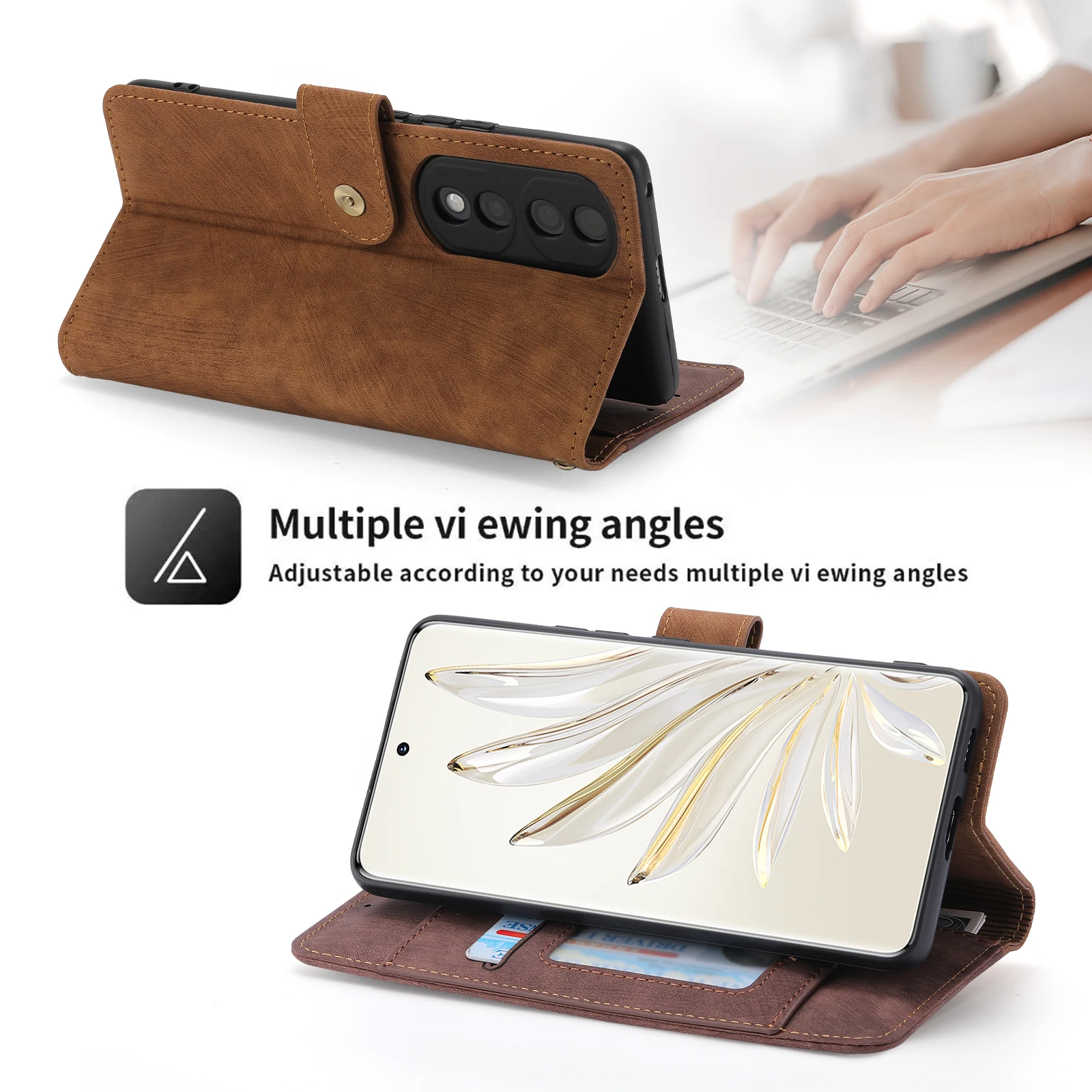 Флип-чехол кожаный для Honor 80/70/60/50/SE/30 Pro/X9/X8/X7/20/10 Lite/20i/10i/9X/9A/9C/9S