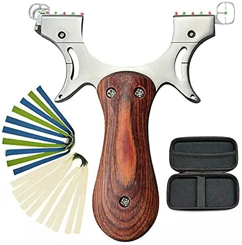 

S & 1 Рогатка, профессиональная Рогатка с деревянной ручкой, Рогатка с регулируемым волоконно-оптическим прицелом для взрослых