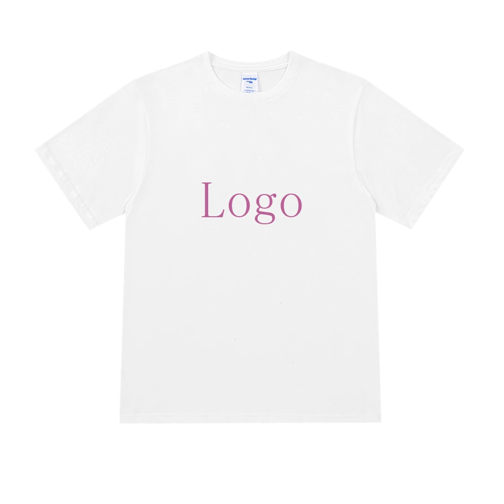 

LOGO Customized Photo Print T-shirt Men Women Street Hip Hop Harajuku Pullover Solid Color Short Sleeve Tee Shirt Logo Design