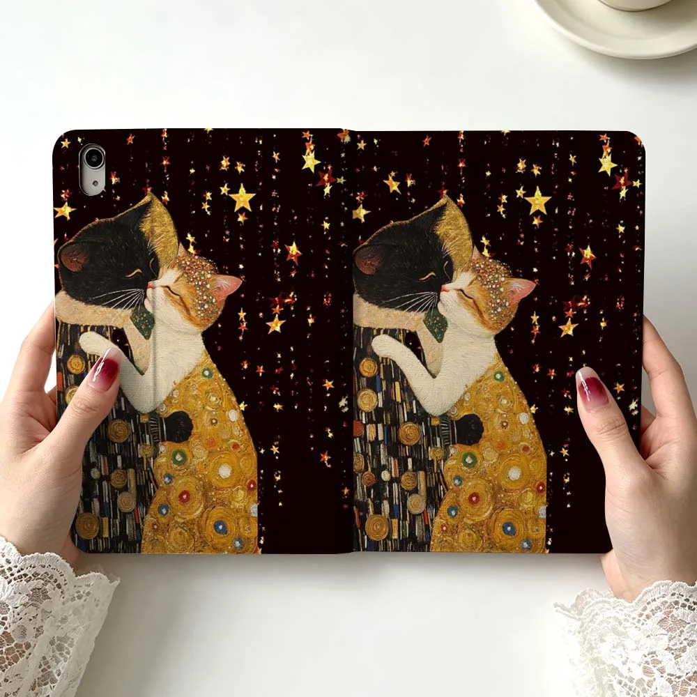 Чехол Golden Art Cat Cute Soft для планшетов Apple iPad Pro Mini A16 A17 A14 4 5 6 7 6-го 7-го поколения 9.7 12.9 11 13 M4 дюймов (art.: 3920db5fdbd54) - 3920db5fdbd54