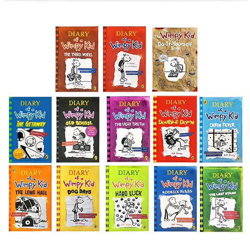 Wimpy Kid Diary English 16-volume set children's black and white page story picture book English extracurricular reading book