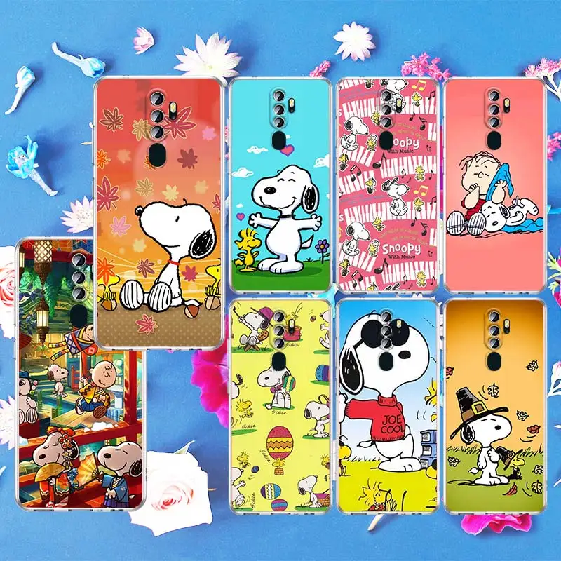 

Cartoon Cute Snoopy Love For OPPO Reno7 6 5 4 2 Z Lite Pro Plus SE 4G 5G Transparent Soft TPU Shockproof Silicone Phone Case