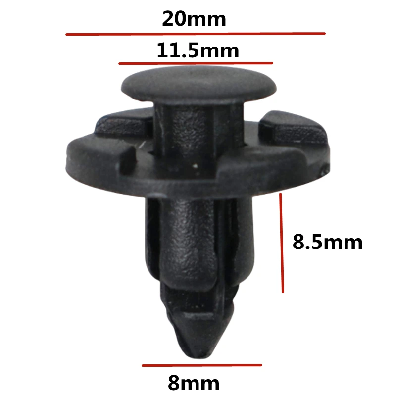 

20 шт. для отверстия 8 мм 01553-09321 90044-68320, пластиковый крепеж, автомобильный фиксатор, авто пластиковые зажимы для бампера для Nissan B18