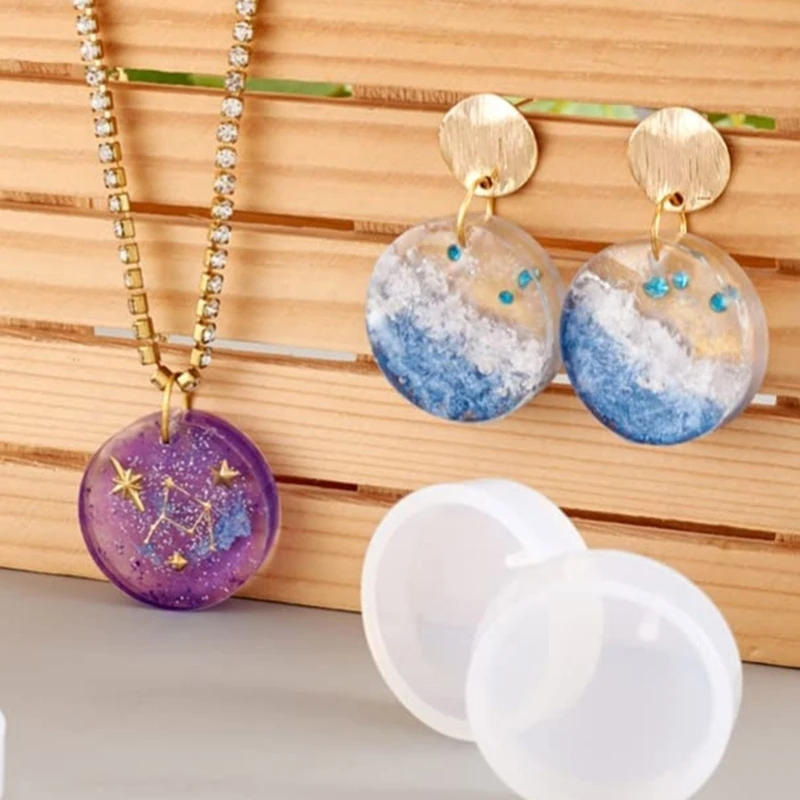 

Round Silicone Mold Set Resin Keychain Molds Epoxy Resin Tray Mold for Casting Pendant Charms Mold Resin Jewelry Molds