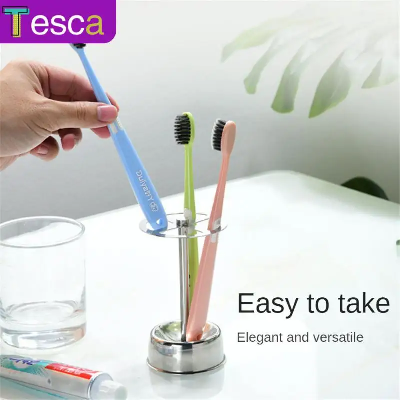 

Stainless Steel Durable Storage Rack Four-hole Storage Shelf Multifunctional High Quality Toothbrush Rack Kitchen Accessories