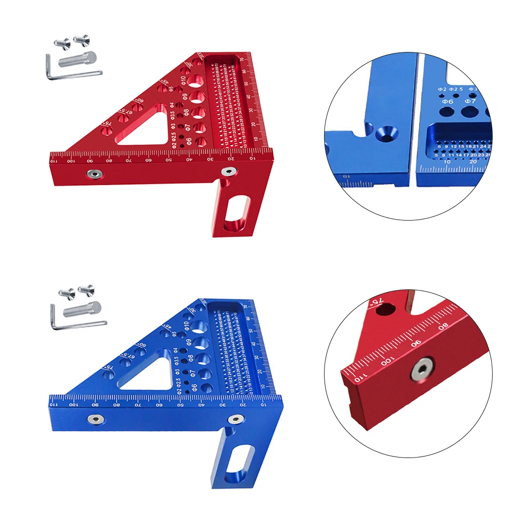 Деревообработка треугольная линейка квадратный транспортир из алюминиевого