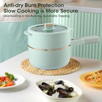2l electric hot pot integrat long handle pot ceramic non stick pot dormitory household electric cooking pot kitchen tool