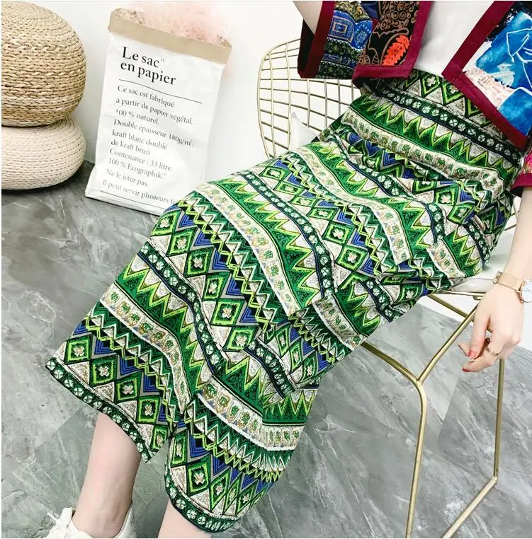 Летняя женская юбка средней длины Longyi в тайском стиле 90 см