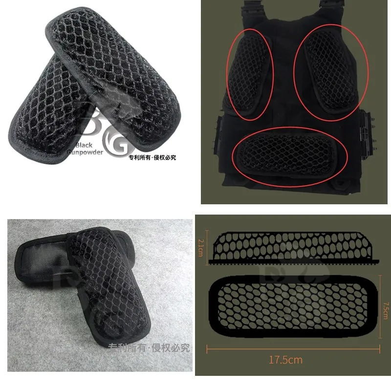 

Tactical Tank Top Breathable Mesh Pads Waist Seal Waist Pads Backpack Shoulder Pads 3D Cushioning Breathable Mesh Pads