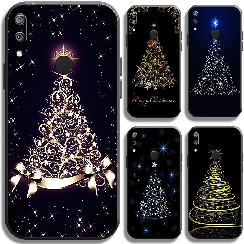 

Merry Christmas Tree Deer For Huawei Y9 Prime Y6 Y6P Y7 Y7P Y7S Y8S Y8P Y9 Y9A Phone Case TPU Cover Black Liquid Silicon Cases