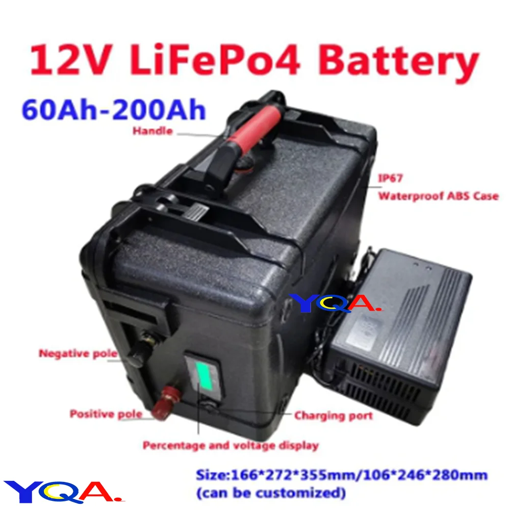 Литиевая батарея LiFePo4 12 В 60 Ач/80 Ач/100 Ач/120 Ач/150 Ач/180/200 Ач