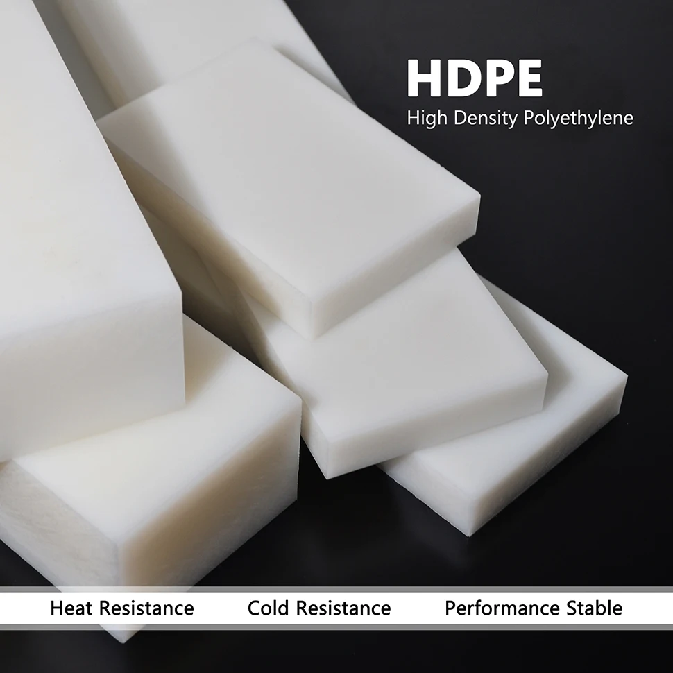 Блок HDPE белый полиэтиленовый прямоугольный твердый пластиковый